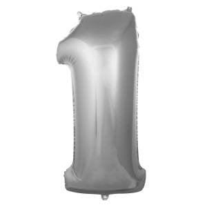 1 Rakam Folyo Balon Gümüş 76 cm