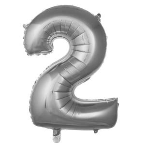2 Rakam Folyo Balon Gümüş 76 cm