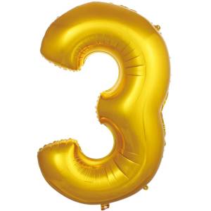 3 Rakam Folyo Balon Altın 76 cm