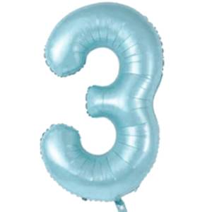 3 Rakam Folyo Balon Mavi 76 cm