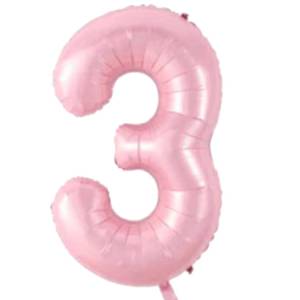 3 Rakam Folyo Balon Pembe 76 cm