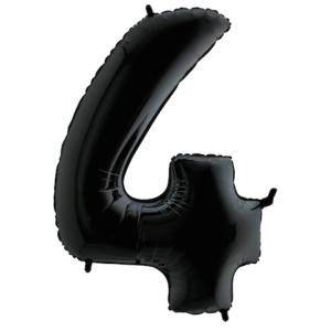 4 Rakam Folyo Balon Siyah 76 cm