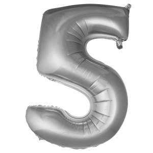 5 Rakam Folyo Balon Gümüş 76 cm