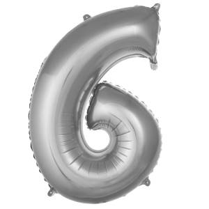 6 Rakam Folyo Balon Gümüş 76 cm