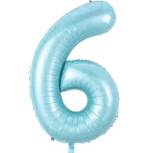 6 Rakam Folyo Balon Mavi 76 cm