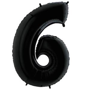 6 Rakam Folyo Balon Siyah 76 cm