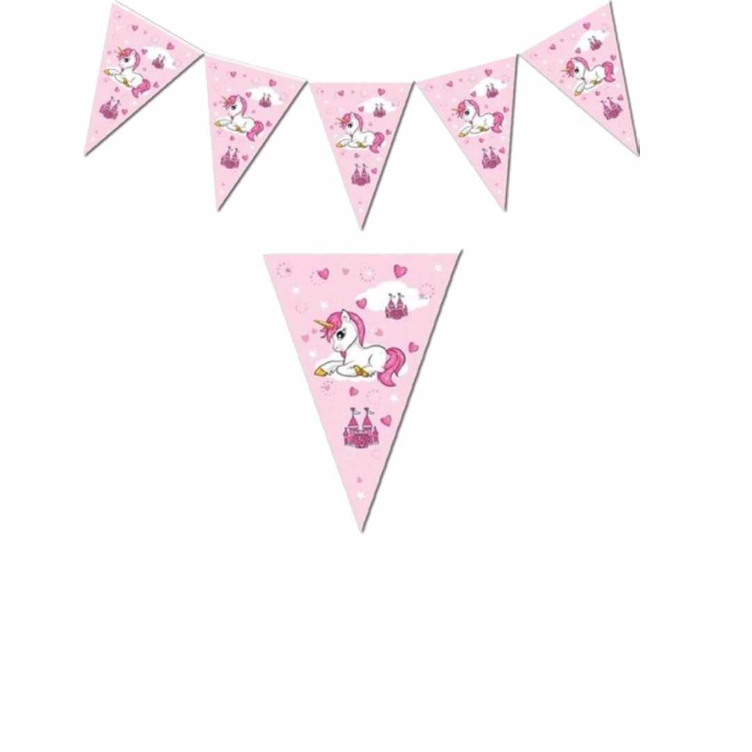 Unicorn Pembe Üçgen Flama 10 Adet