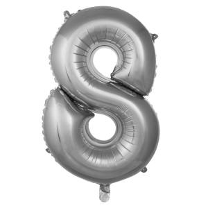8 Rakam Folyo Balon Gümüş 76 cm