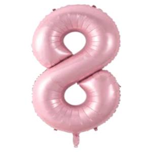 8 Rakam Folyo Balon Pembe 76 cm