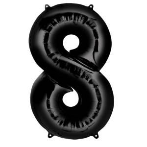 8 Rakam Folyo Balon Siyah 76 cm