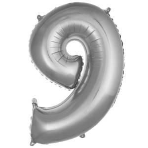 9 Rakam Folyo Balon Gümüş 76 cm