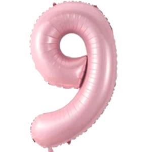 9 Rakam Folyo Balon Pembe 76 cm