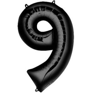 9 Rakam Folyo Balon Siyah 76 cm