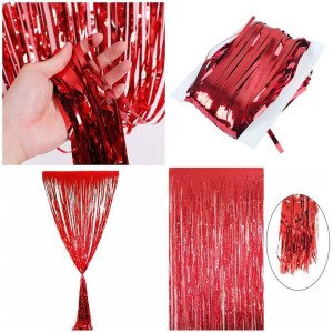 Metalize Arka Fon Kapı Püskülü Kırmızı