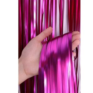 Metalize Arka Fon Kapı Püskülü Pembe