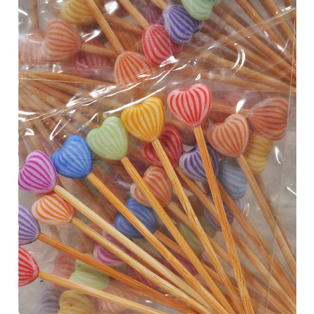 PartiPan Kalpli Kürdan Zebra Desen Renkli 12'li