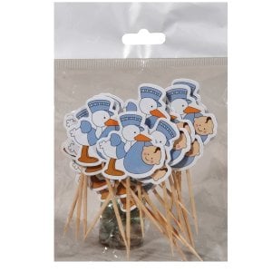 PartiPan Leylek Figürlü Kürdan Mavi 20'li