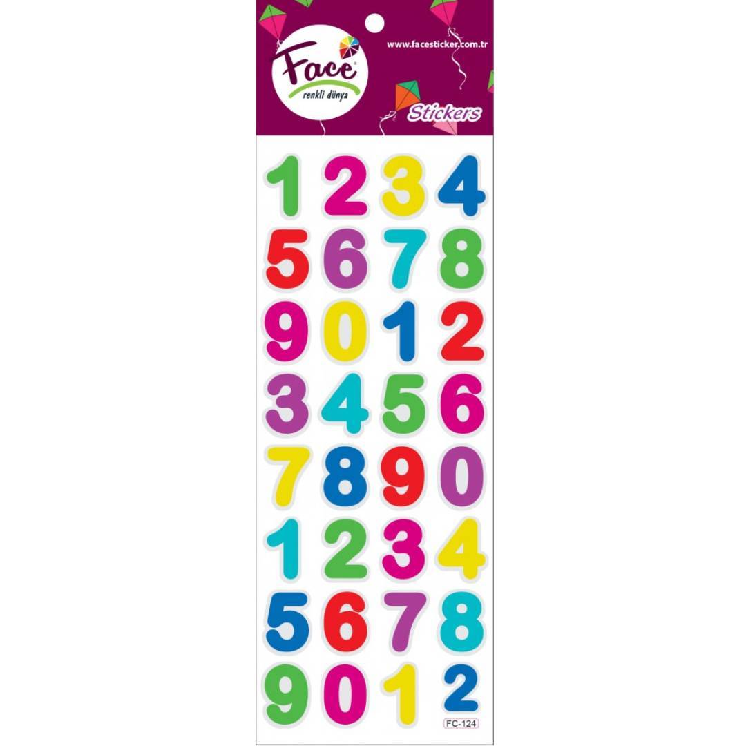 Renkli Rakamlar Yapışkanlı Sticker