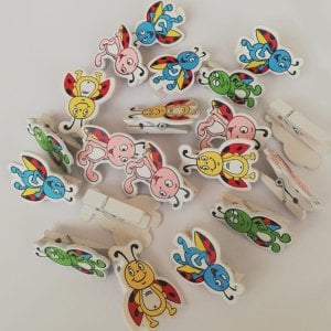 Renkli Uğurböceği Mandal 20 Adet