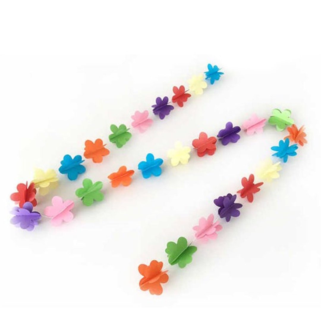 İpe Dizili Çiçekli Kağıt Süs