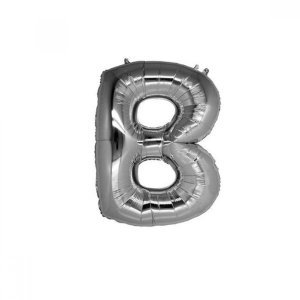 B Harfi Gümüş Folyo Balon 40 cm
