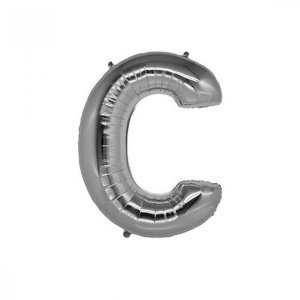 C Harfi Gümüş Folyo Balon 40 cm