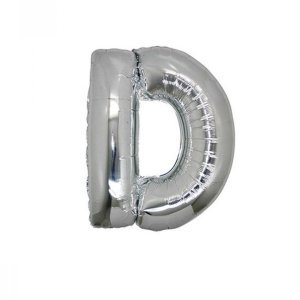 D Harfi Gümüş Folyo Balon 40 cm