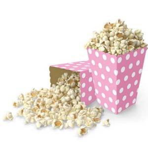 Puantiyeli Pembe Mısır Kutusu 8 Adet