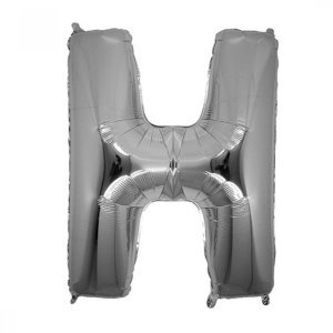 H Harfi Gümüş Folyo Balon 100 cm