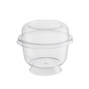 Plastik Kristal Kapaklı Tatlı Kase Seti