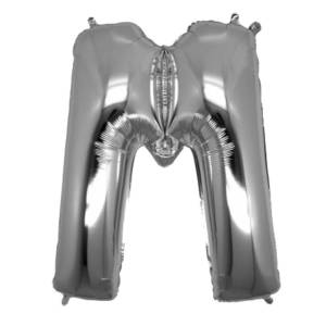 M Harf Gümüş Folyo Balon 100 cm