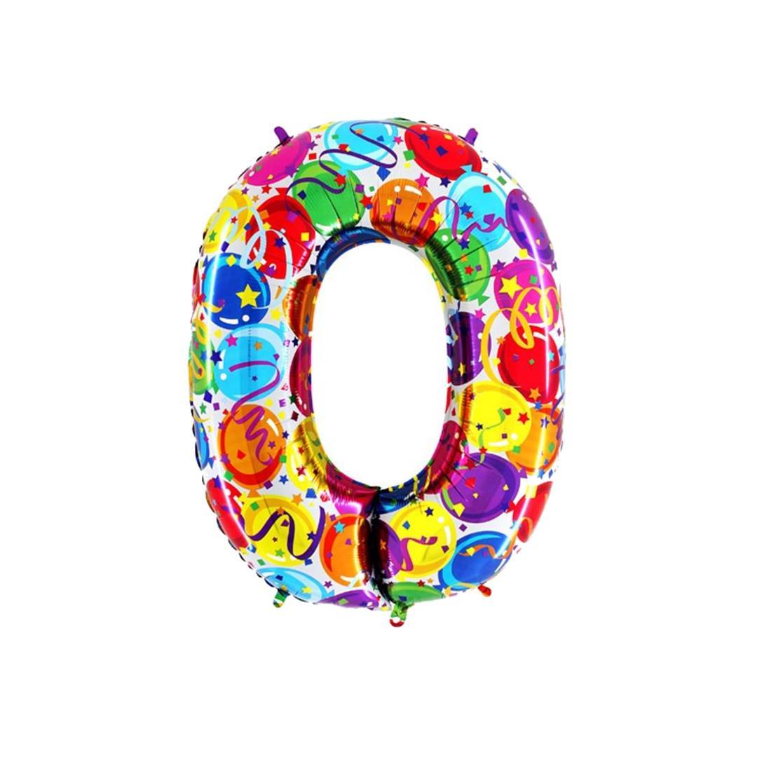 0 Rakam Renkli Folyo Balon Grabo