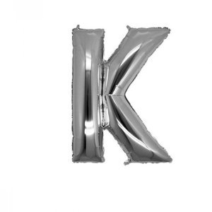 K Harfi Gümüş Folyo Balon 40 cm